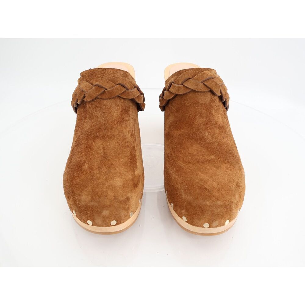 Loeffler Randall Merrill Braided Cognac Leather Platform Heel Clogs Size 11.5 - Picture 3 of 12